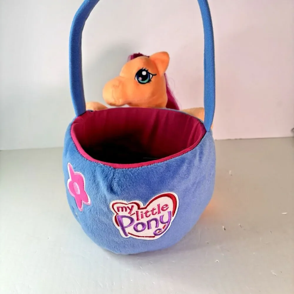 My Little Pony MLP Sparkleworks Plush Easter Basket 2005 Hasbro Vintage